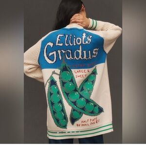 Anthropologie Maeve Veggie Motif Cardigan Sweater